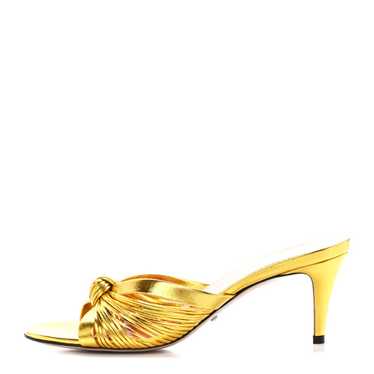 GUCCI Metallic Nappa Crawford Knot Mid Heel Slide… - image 1