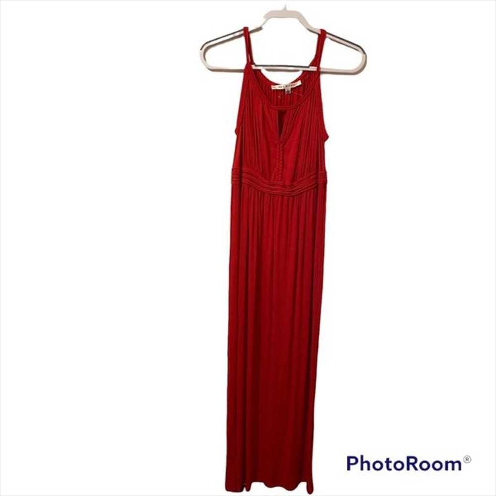 Max Studio Red Sleeveless Peekaboo Braided Long S… - image 1