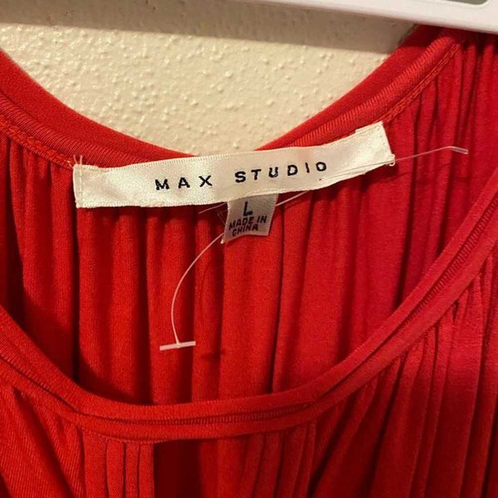 Max Studio Red Sleeveless Peekaboo Braided Long S… - image 2