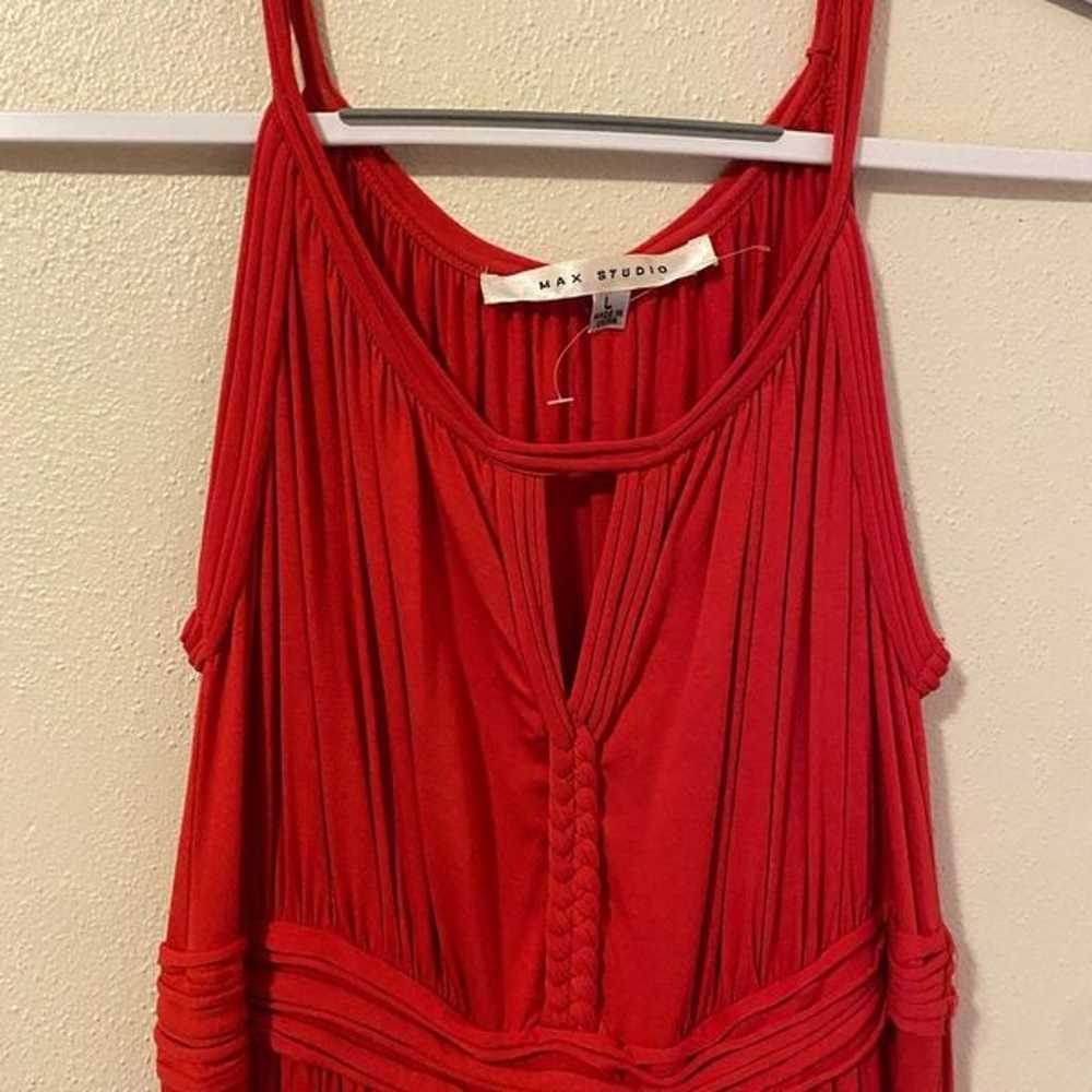 Max Studio Red Sleeveless Peekaboo Braided Long S… - image 3