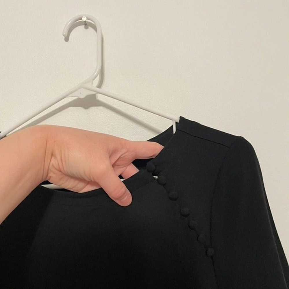 ANN TAYLOR LOFT Black T-Shirt Dress w/ Button Det… - image 5
