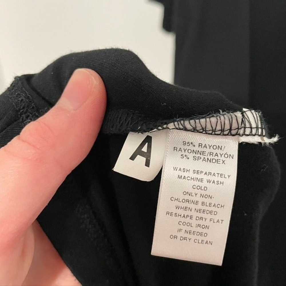 ANN TAYLOR LOFT Black T-Shirt Dress w/ Button Det… - image 6