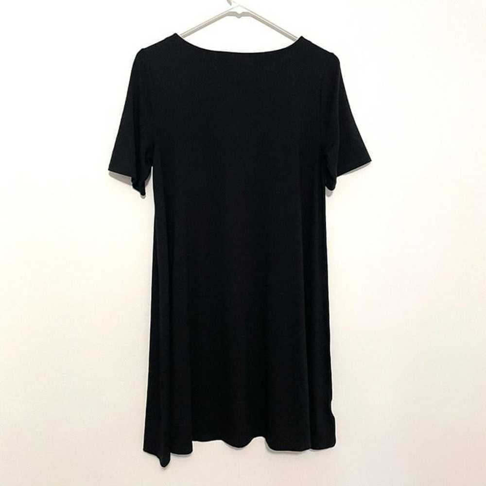 ANN TAYLOR LOFT Black T-Shirt Dress w/ Button Det… - image 8