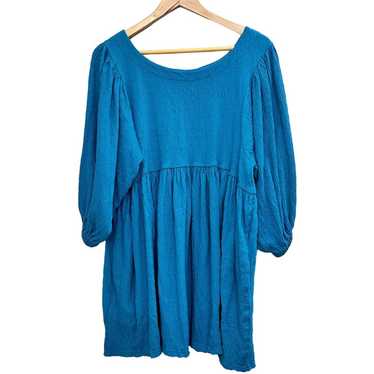 Free People Beach Turquoise pesant boho dress cov… - image 1