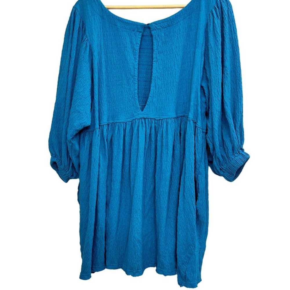 Free People Beach Turquoise pesant boho dress cov… - image 2
