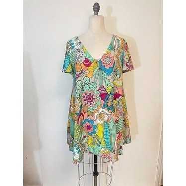 Judith March Retro 60's Floral Swing Dress Large - image 1