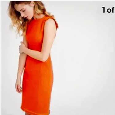 J. Crew orange cotton tweed sheath dress sz 12
