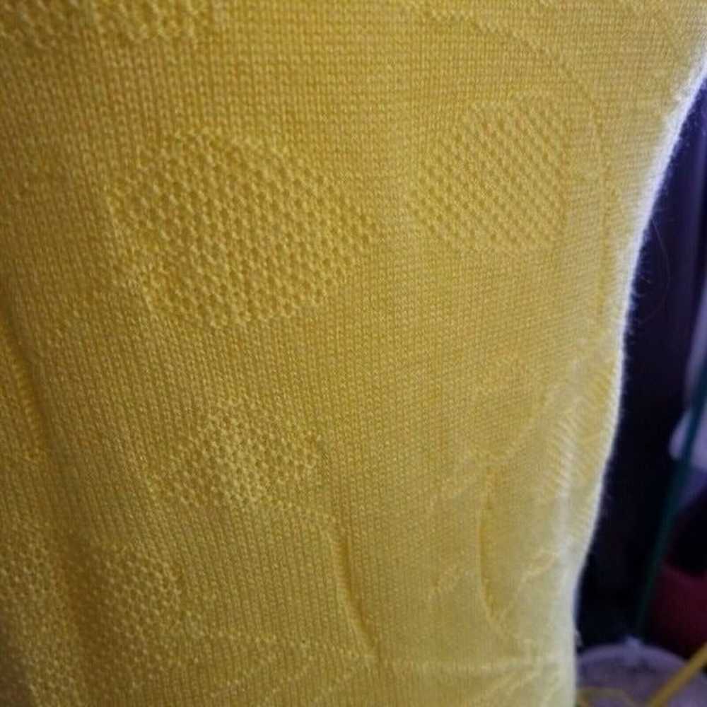 Vintage Womens Yellow Knit Tank Sleeveless Sweate… - image 3