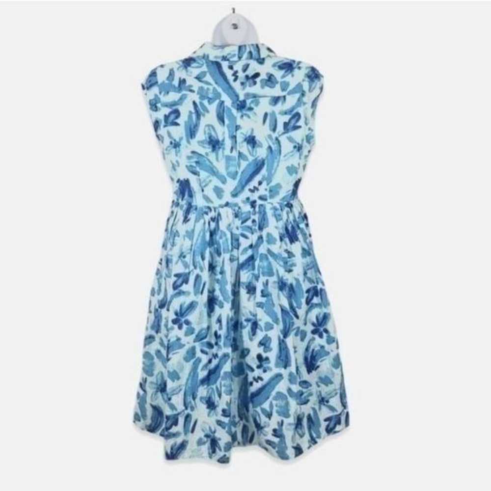 NEW Vero Moda Linen Floral A-line Dress in Cool B… - image 5