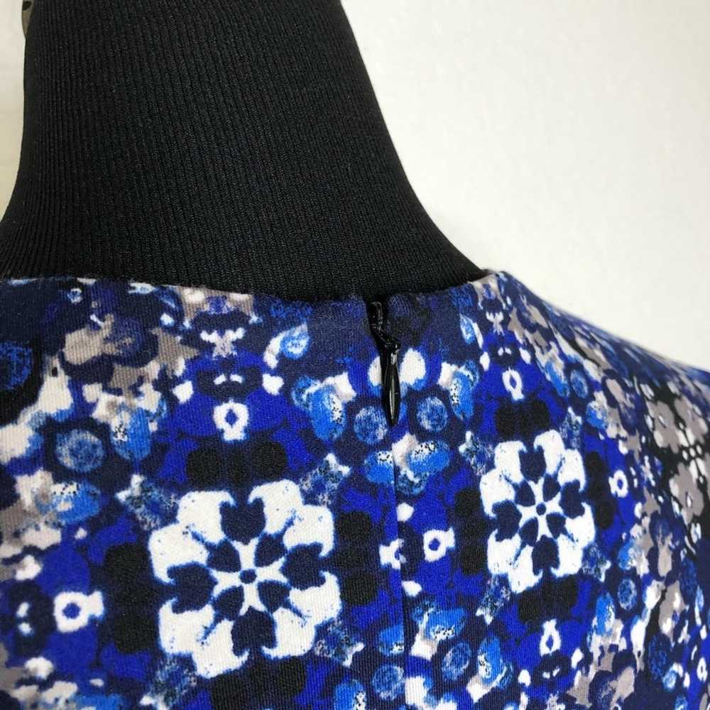 Taylor black blue white floral mesh cutout sheath… - image 10