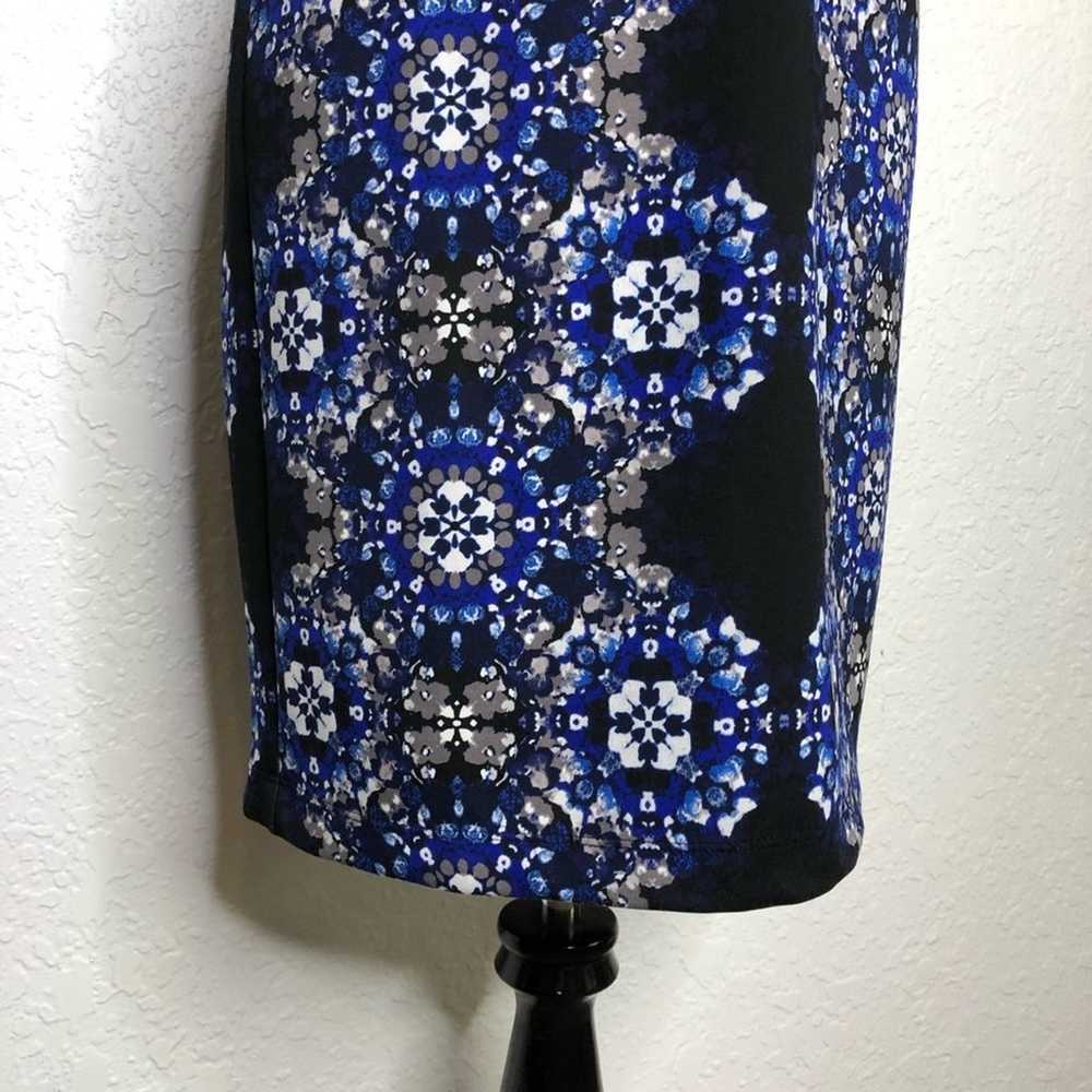 Taylor black blue white floral mesh cutout sheath… - image 5