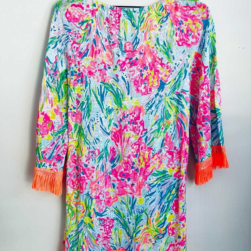 Lilly Pulitzer Getaway Cover Up Dress Fan Sea Pri… - image 2