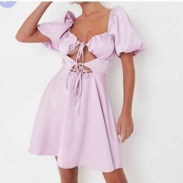 Missguided Satin Cut Out Summer Milkmaid Mini Dres