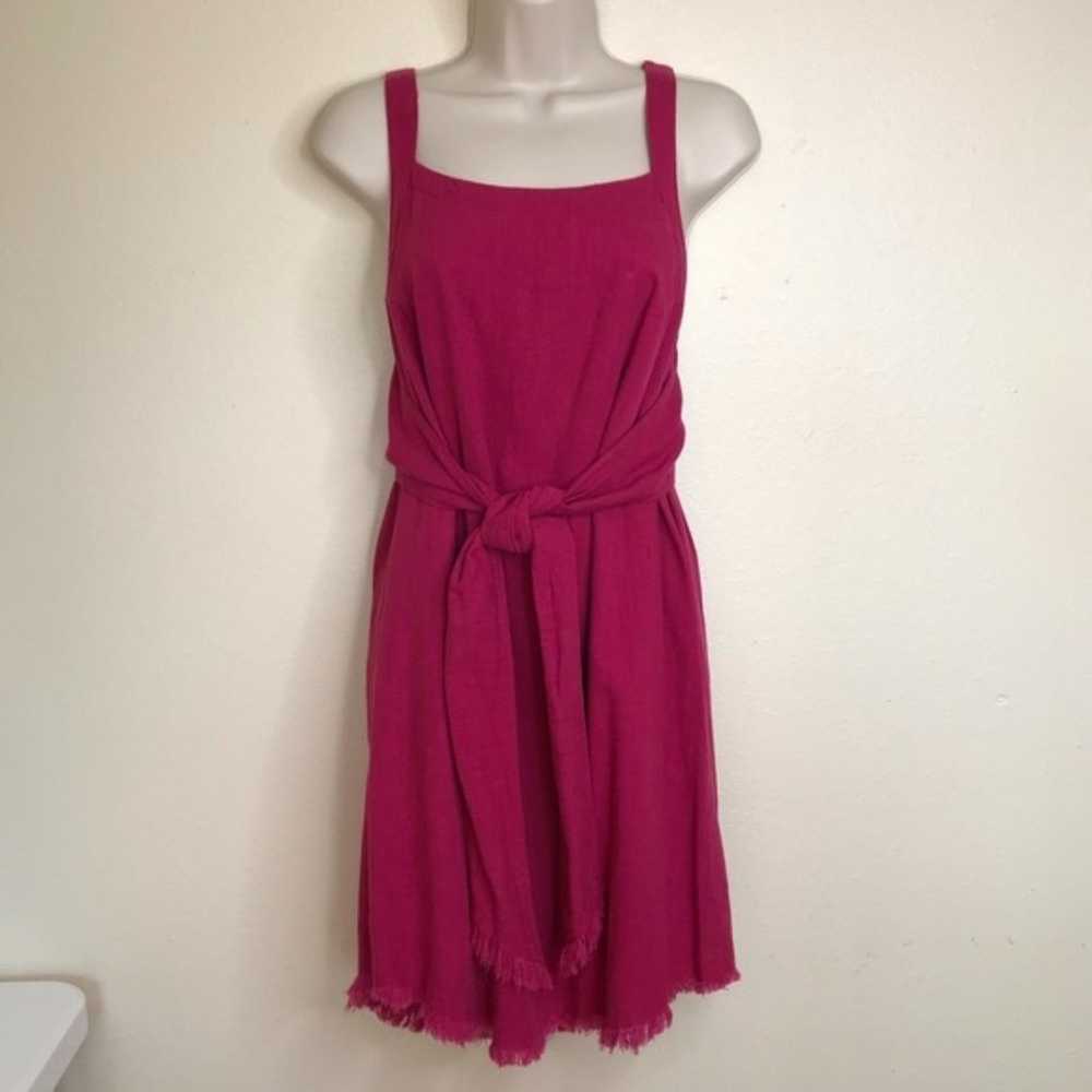 Hayden Sleeveless Pink Linen Blend Tie Wrap Waist… - image 10