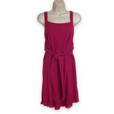 Hayden Sleeveless Pink Linen Blend Tie Wrap Waist… - image 1