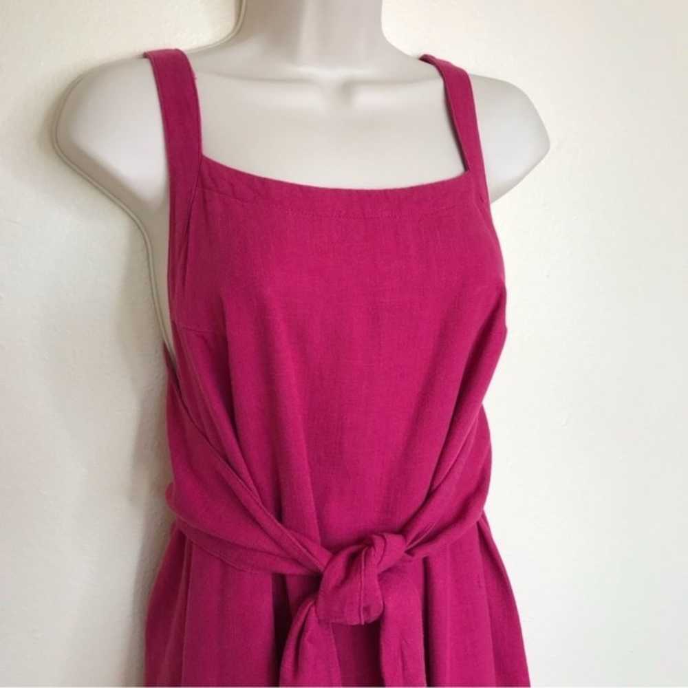 Hayden Sleeveless Pink Linen Blend Tie Wrap Waist… - image 2