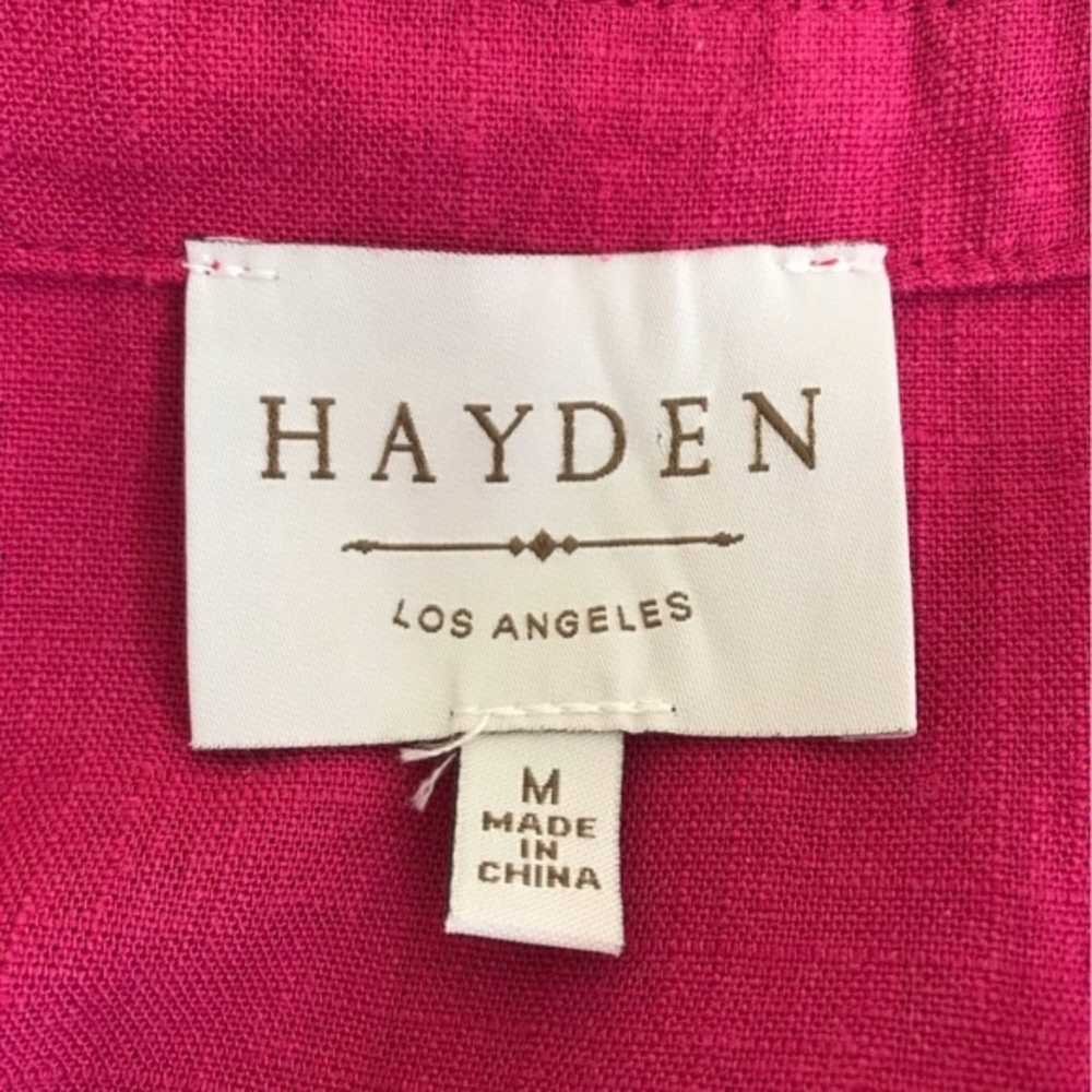 Hayden Sleeveless Pink Linen Blend Tie Wrap Waist… - image 4