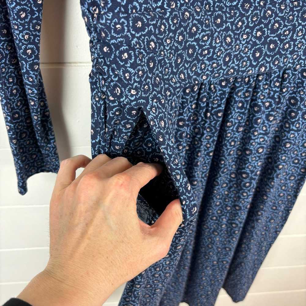 Boden Abigail Jersey Knit Dress US 8 blue floral … - image 3