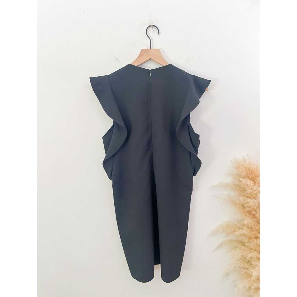 Zara Sleeveless Ruffle Black Sheath Dress Medium … - image 5