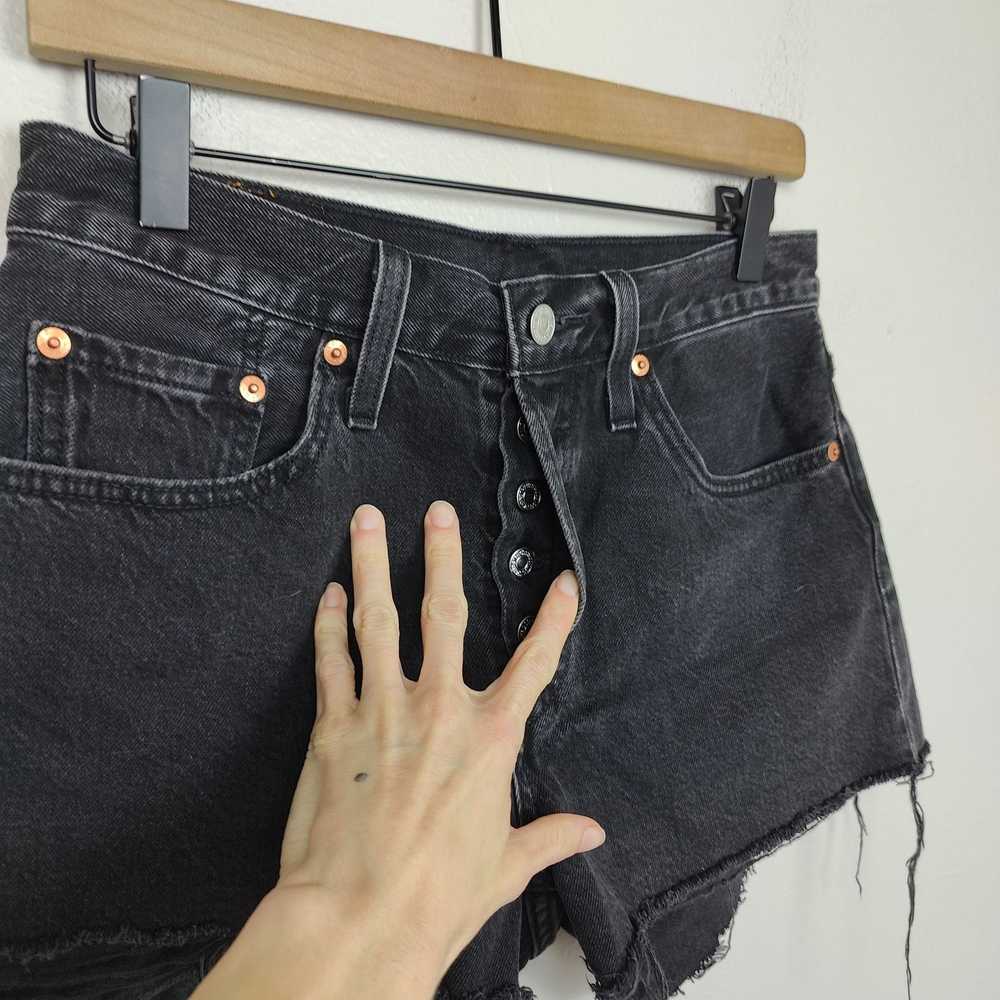 Levi's Levis 501 Jean Shorts Womens 27 Black Wash… - image 2