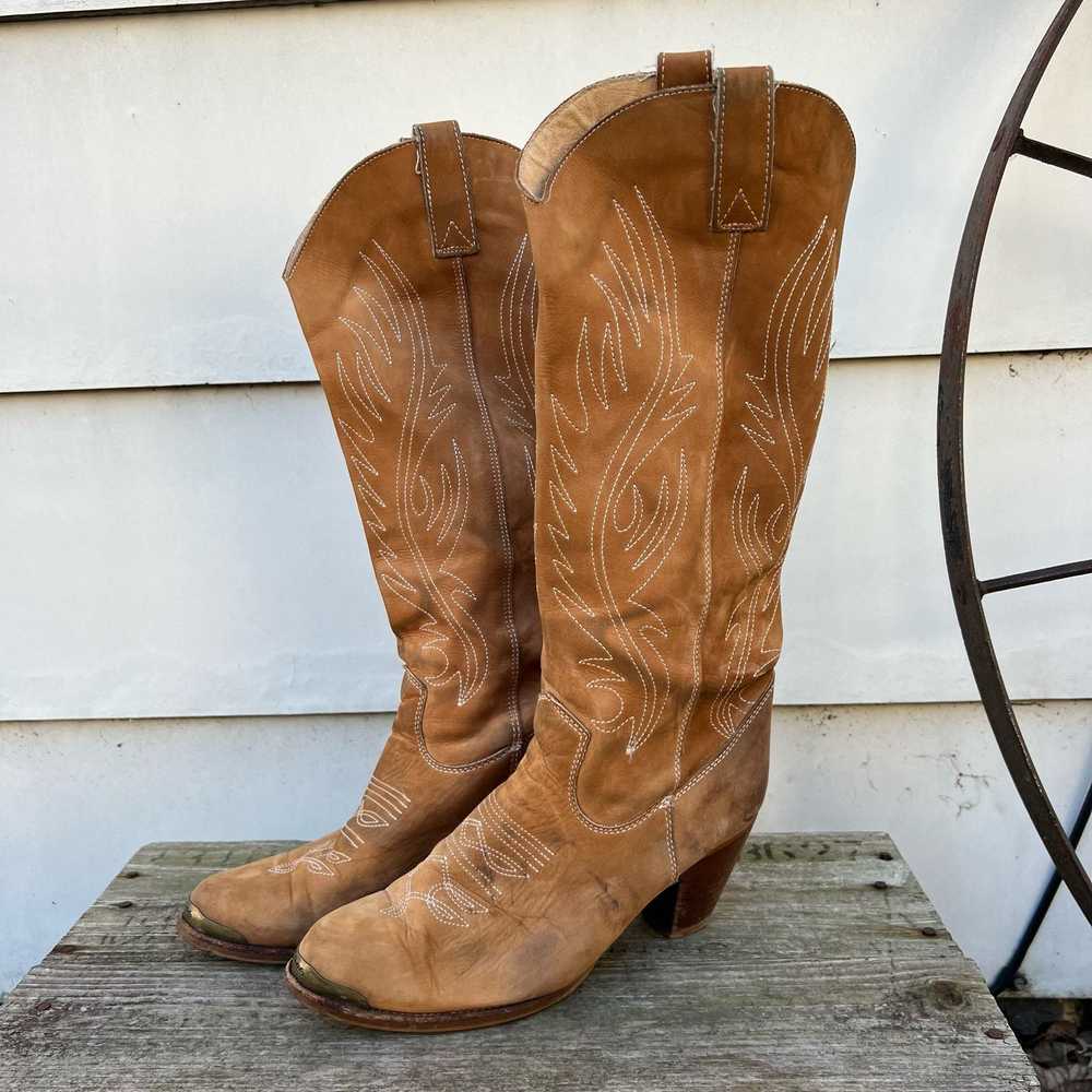 Vintage Vintage 80s Zodiac Tall Sueded Cowgirl We… - image 4