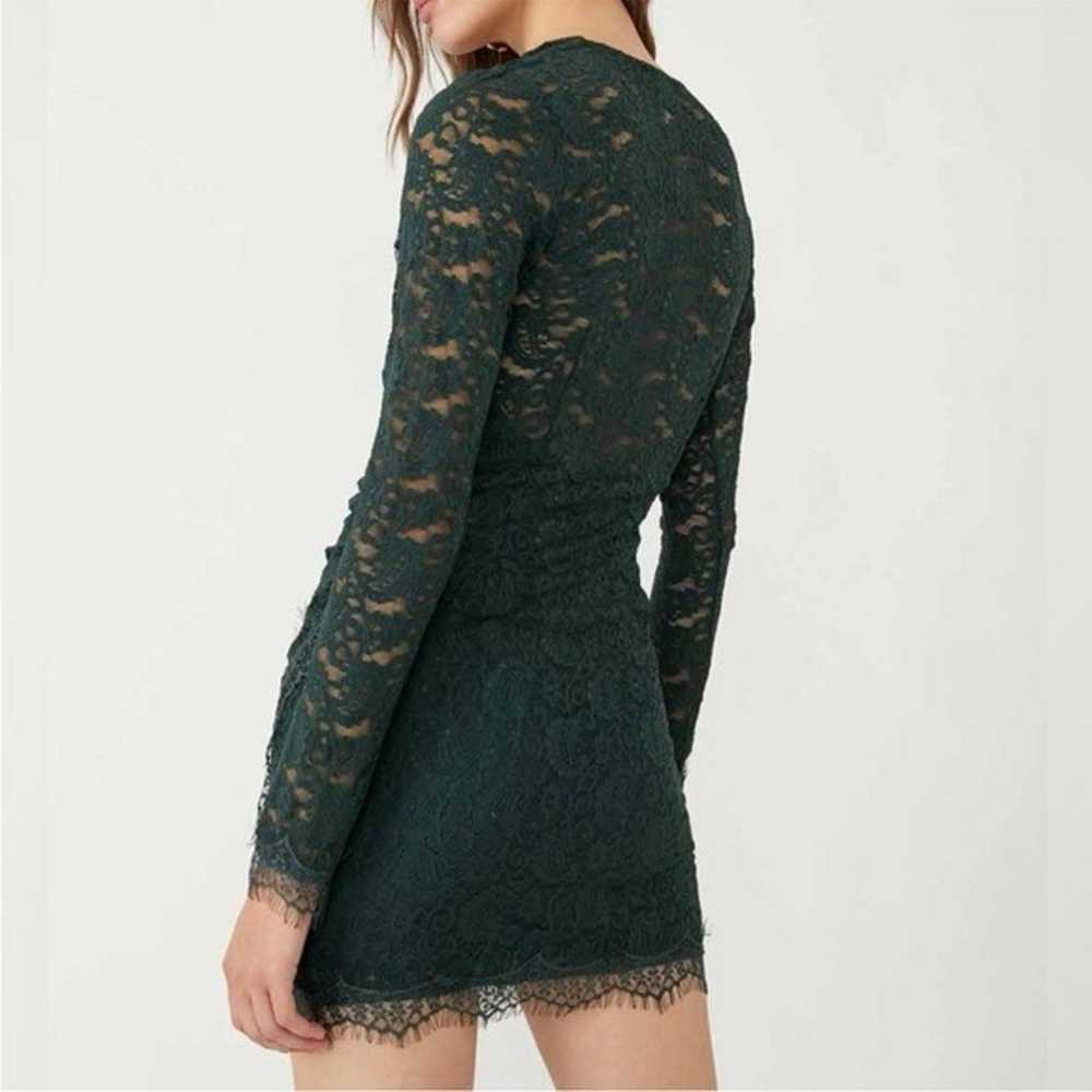 Free People Pearl Lace Ling Sleeve Mini Dress in … - image 2