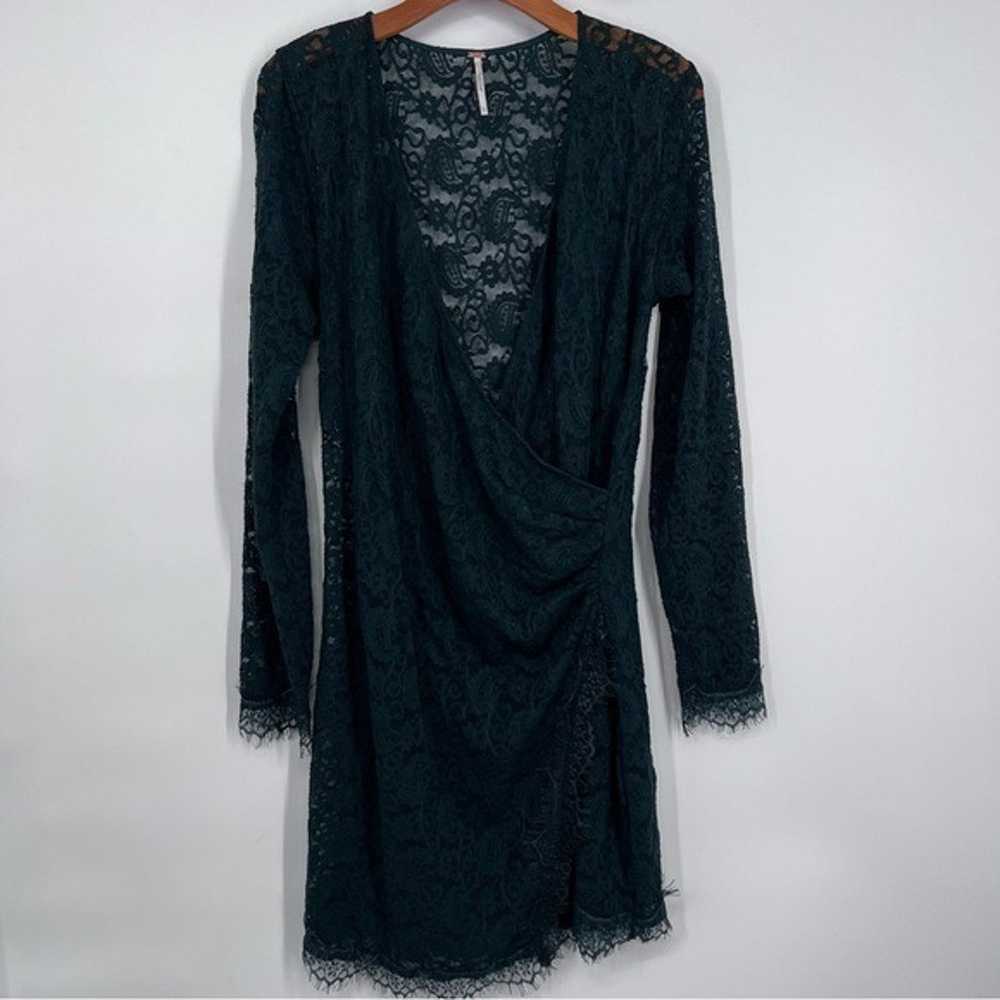 Free People Pearl Lace Ling Sleeve Mini Dress in … - image 3