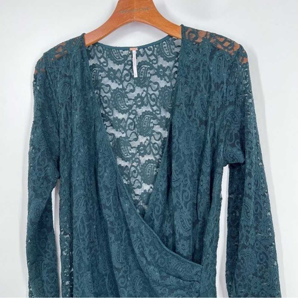 Free People Pearl Lace Ling Sleeve Mini Dress in … - image 4