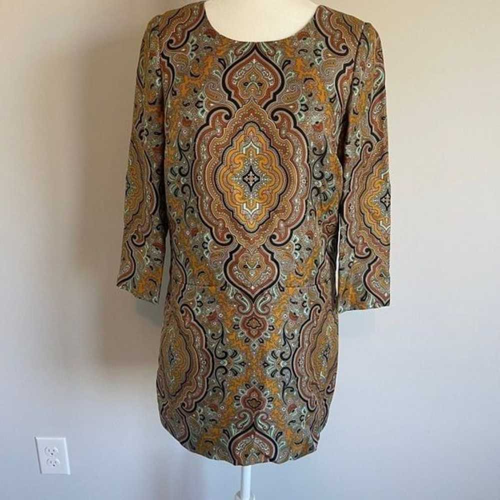 J. Crew Paisley Patterned Colorful Silk Dress - image 2