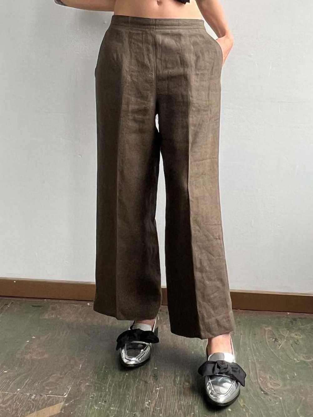 Vintage Linen Trousers - Nutmeg - image 1