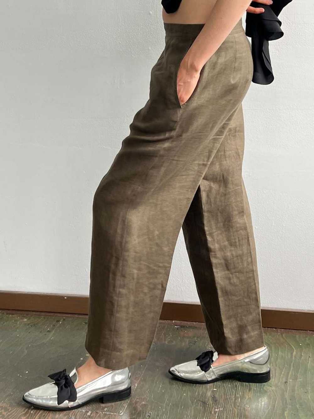 Vintage Linen Trousers - Nutmeg - image 5