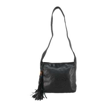 CHANEL/Cross Body Bag/Black/Leather/