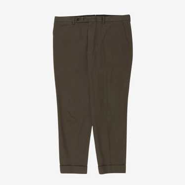 Anglo Italian Flat Front Cotton Trouser