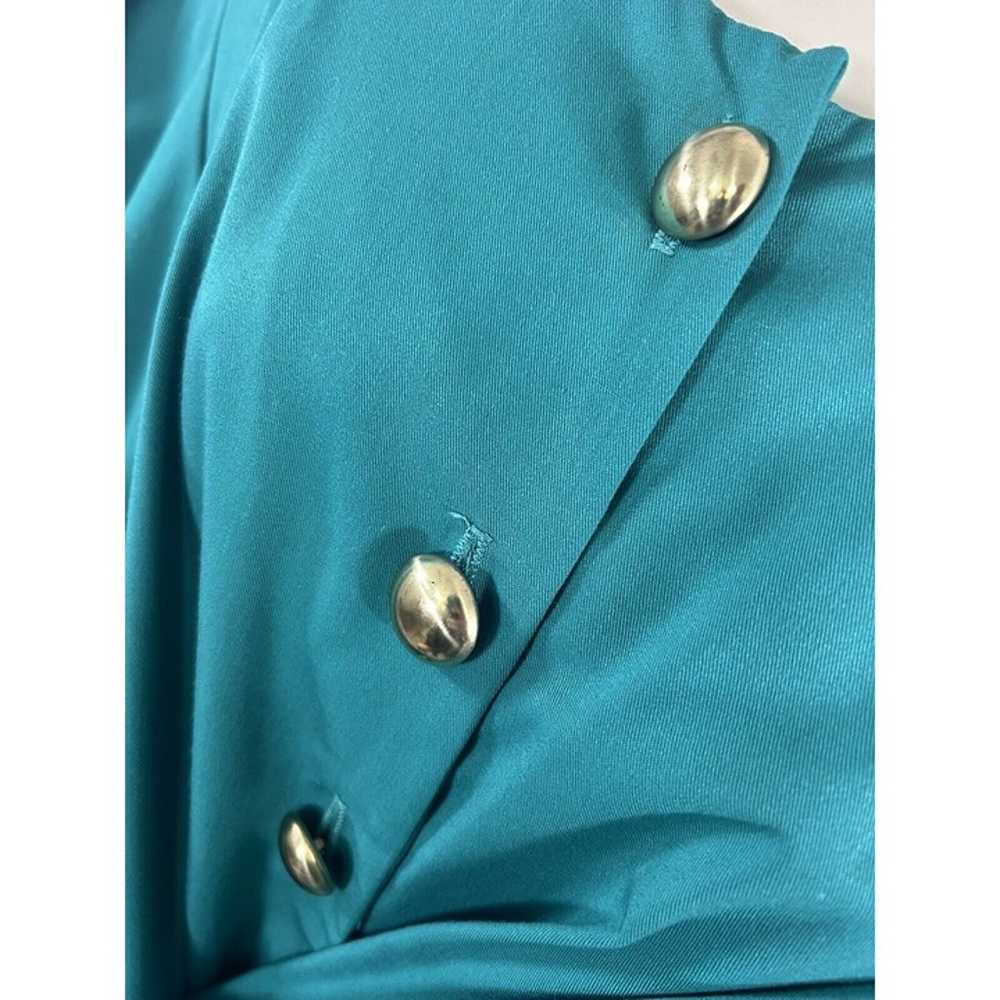 VTG David Benjamin Teal Blue Gold Button Front Sh… - image 6