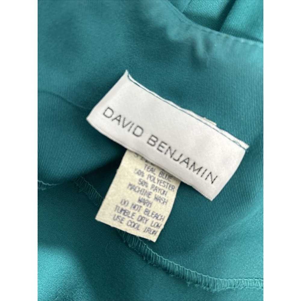 VTG David Benjamin Teal Blue Gold Button Front Sh… - image 9