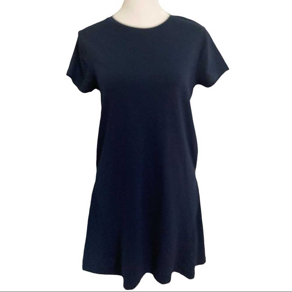 Zara T-shirt Dress women's Navy Soft Asymmetrical… - image 1