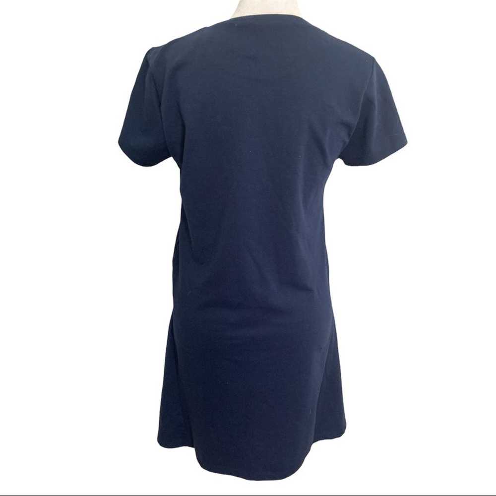 Zara T-shirt Dress women's Navy Soft Asymmetrical… - image 2