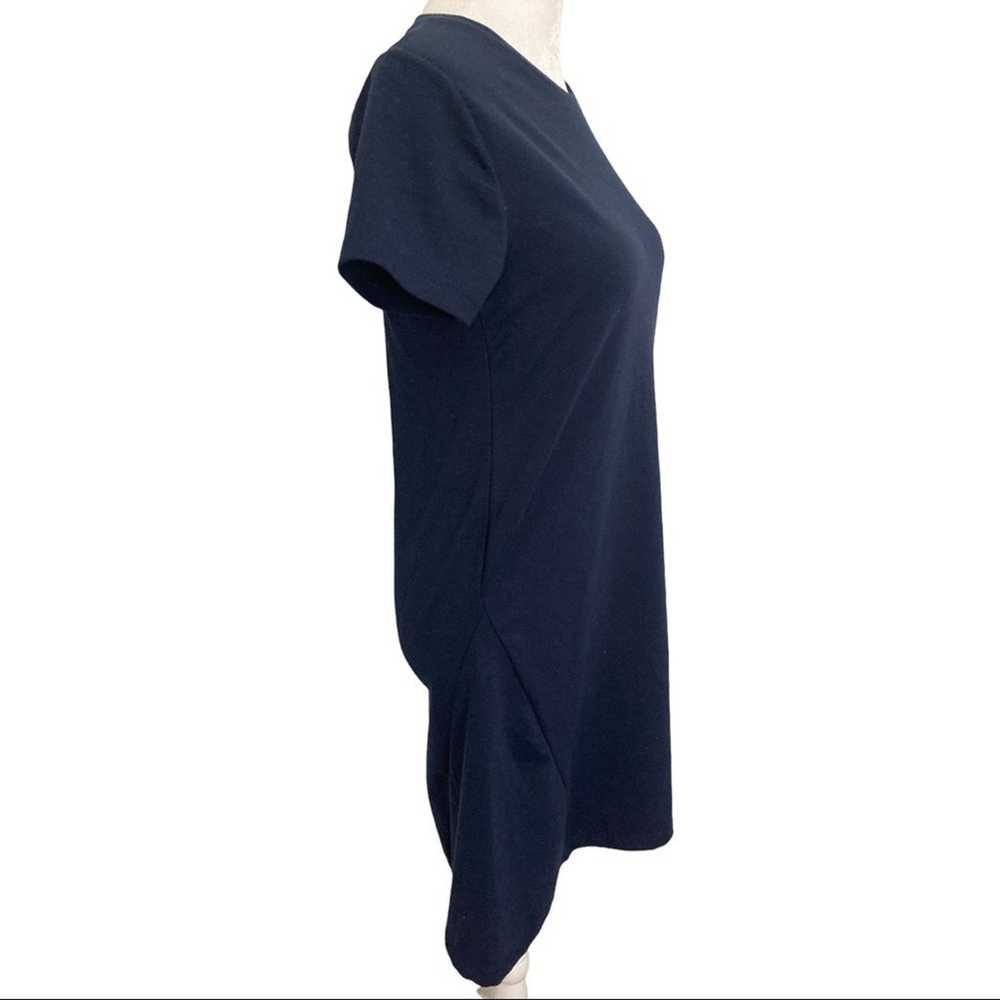 Zara T-shirt Dress women's Navy Soft Asymmetrical… - image 3
