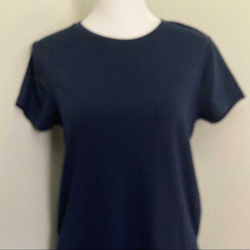 Zara T-shirt Dress women's Navy Soft Asymmetrical… - image 4