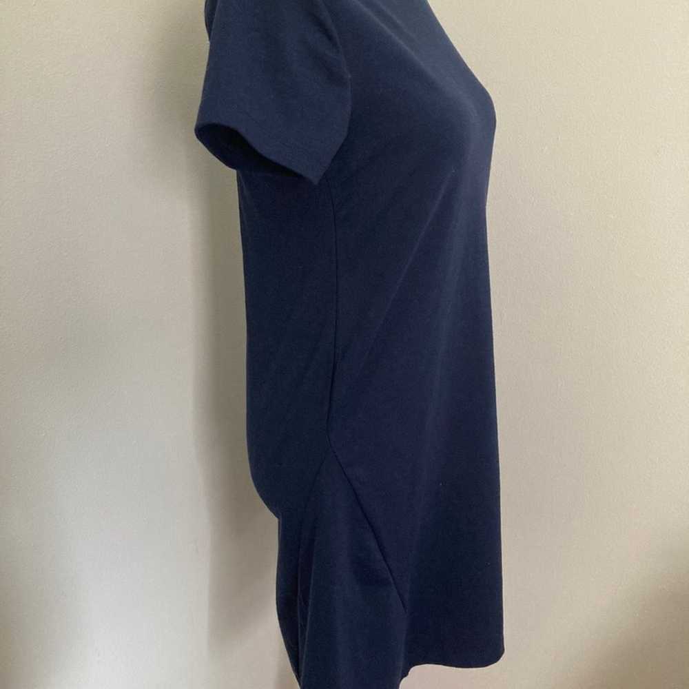Zara T-shirt Dress women's Navy Soft Asymmetrical… - image 6