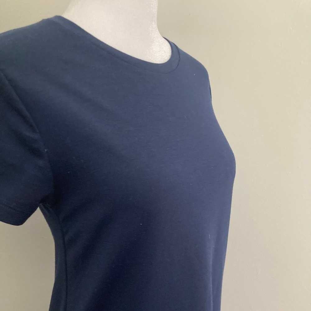 Zara T-shirt Dress women's Navy Soft Asymmetrical… - image 7