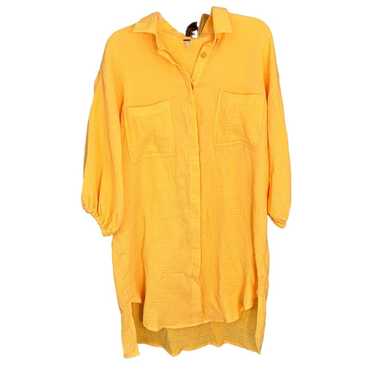 Young Fabulous Broke YFB Shirt Dress Orange Overs… - image 1