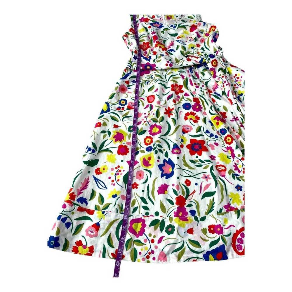 Boden White Floral Folk Pop Jade Dress Size 6 Lin… - image 8