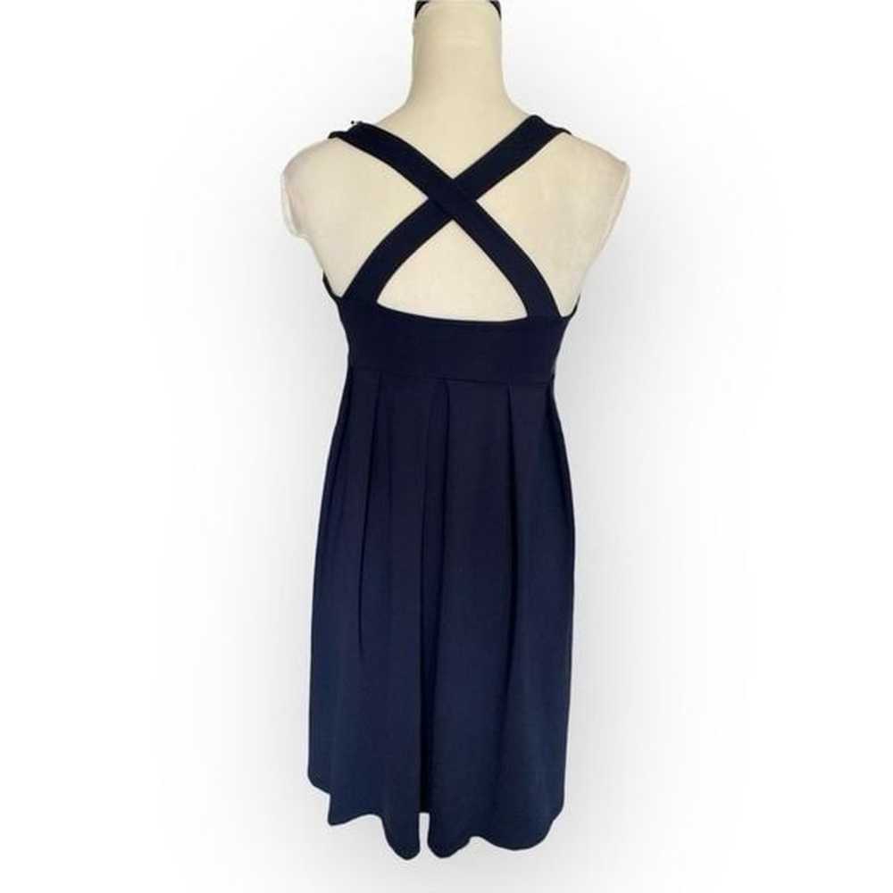 Susana Monaco Boxy Pleated Stretchy Tank Navy Blu… - image 3