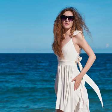 Linen Bareback Midi Dress-Linen Women Summer Dres… - image 1