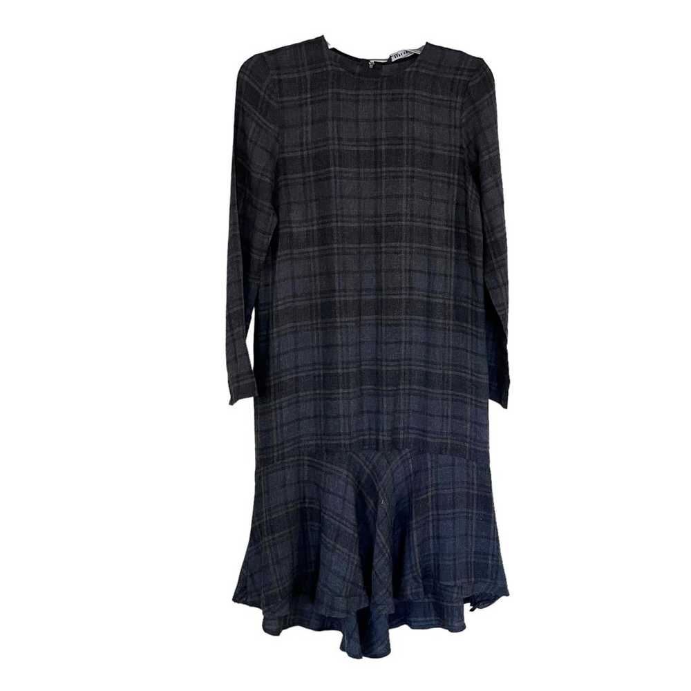 Zara Woman Plaid Checked Dress with Frilled Hem S… - image 2