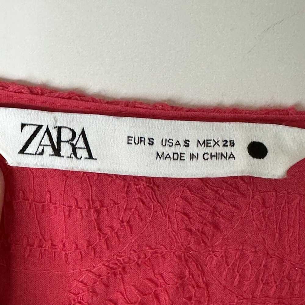 Zara The Marta Pink Embroider Eyelet Floral Puff … - image 11