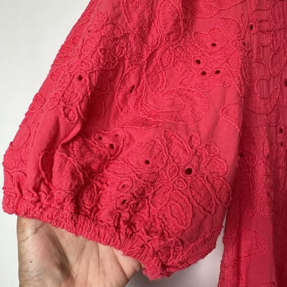 Zara The Marta Pink Embroider Eyelet Floral Puff … - image 9