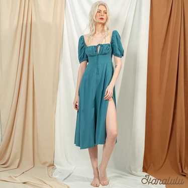 Linen Women Dress-Linen Milkmaid Inspired Dress-L… - image 1