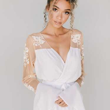White Bridal Robe / Personalized Wedding Robe - image 1